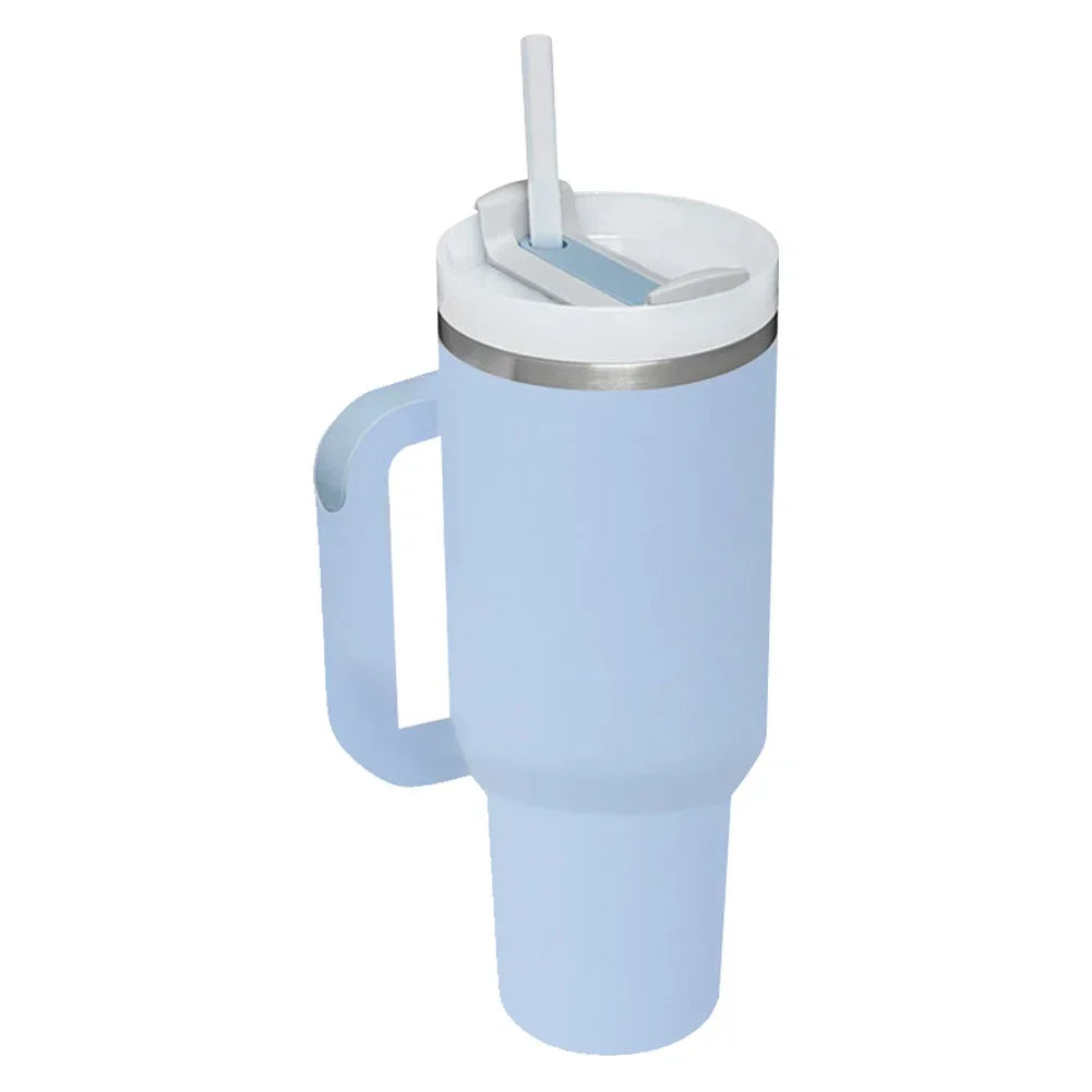 Steel Water Bottle with Straw