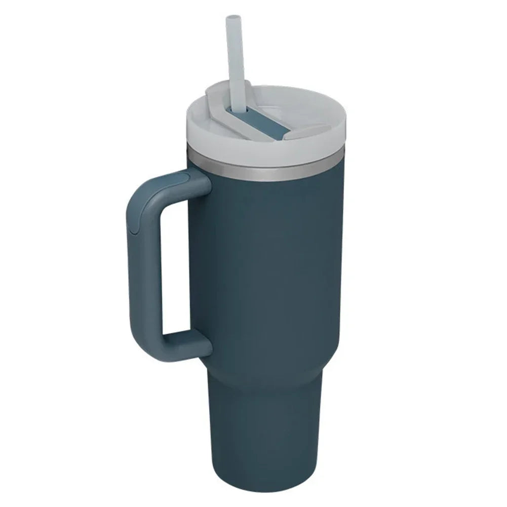 Steel Water Bottle with Straw