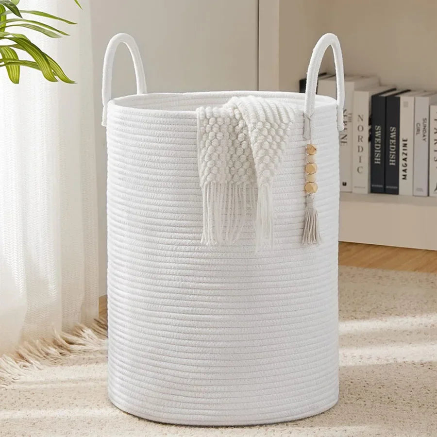 Large Woven Decorative Laundry Basket