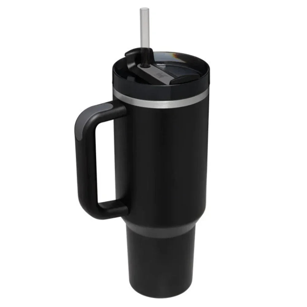 Steel Water Bottle with Straw