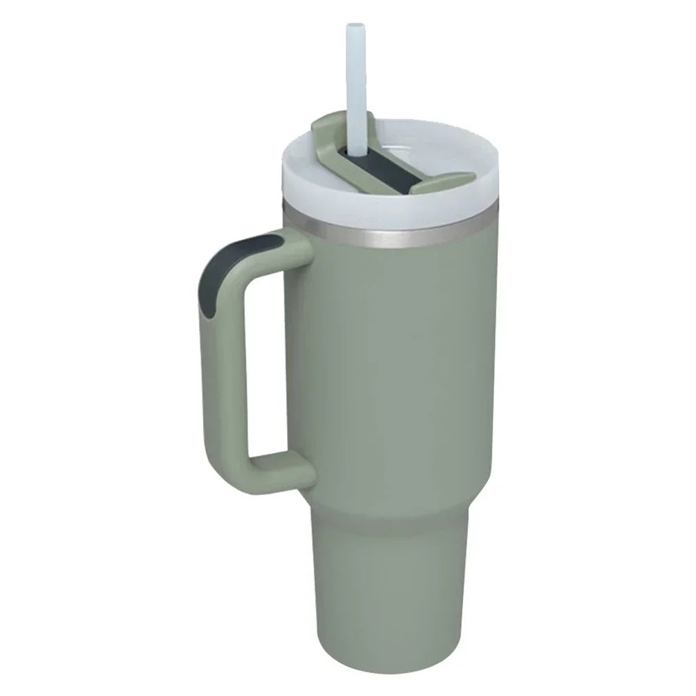 Steel Water Bottle with Straw