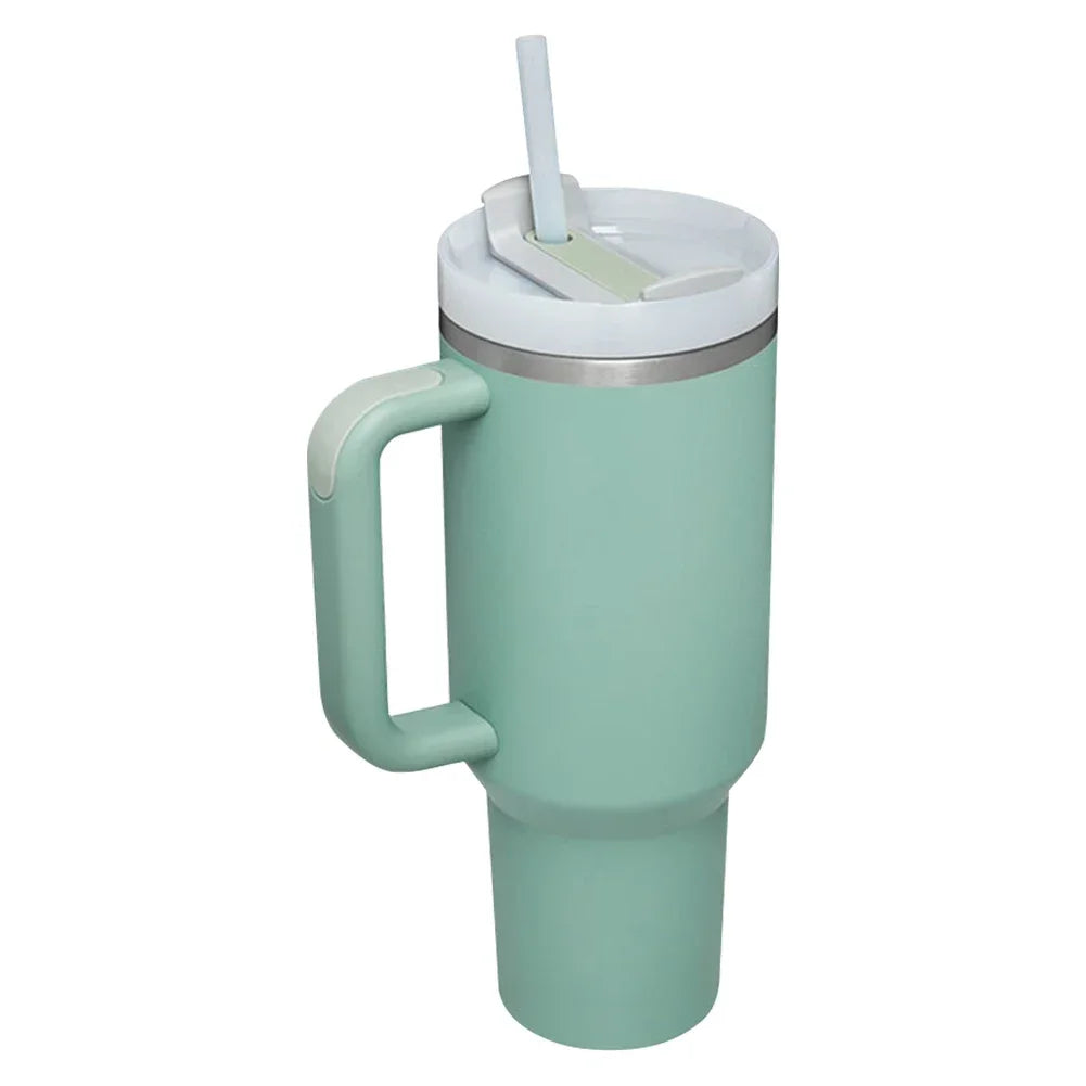Steel Water Bottle with Straw