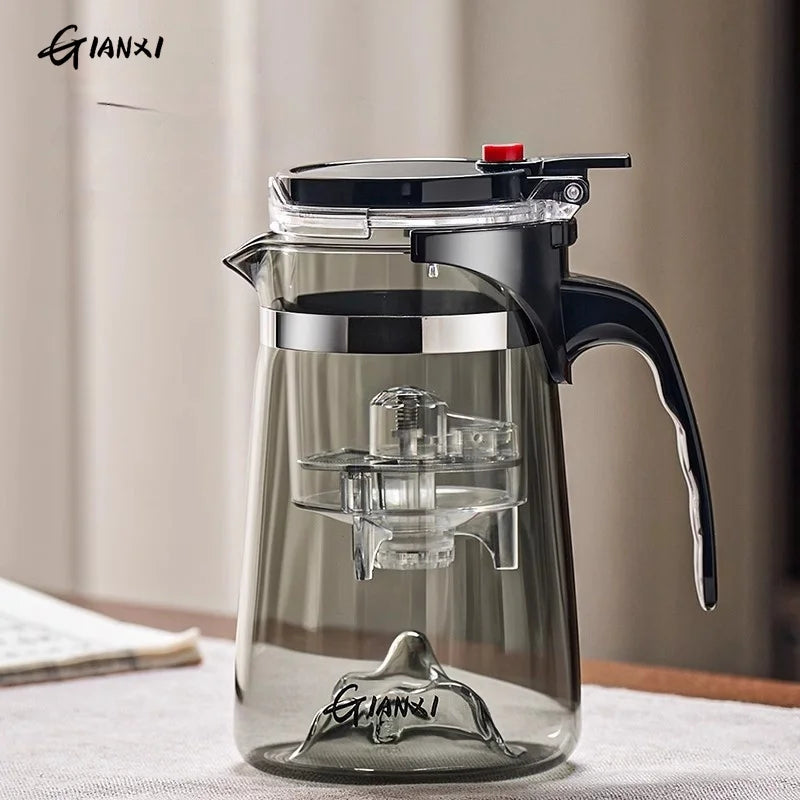 Glass Teapot with One-Click Filter
