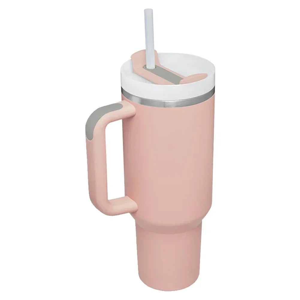 Steel Water Bottle with Straw