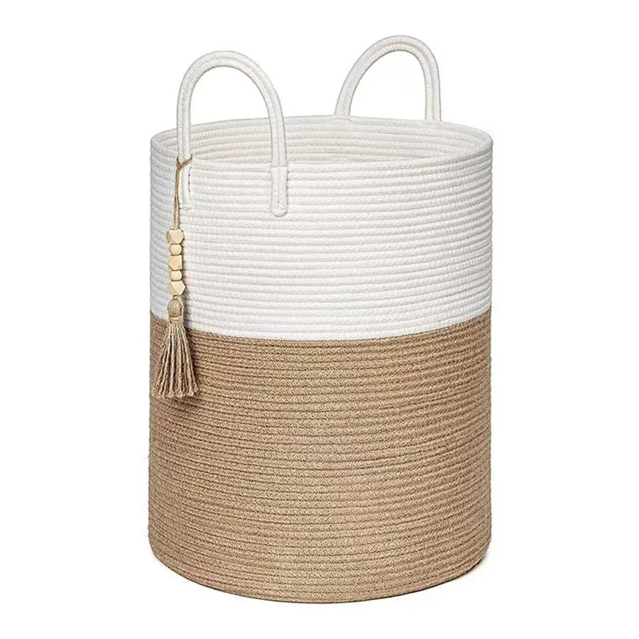 Large Woven Decorative Laundry Basket
