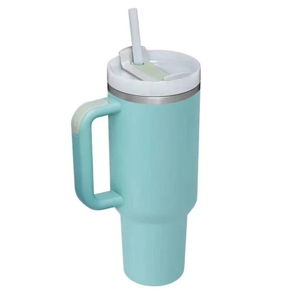 Steel Water Bottle with Straw