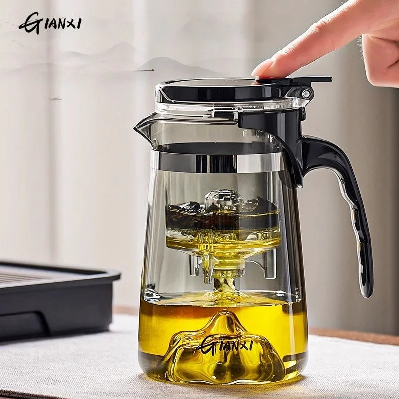 Glass Teapot with One-Click Filter