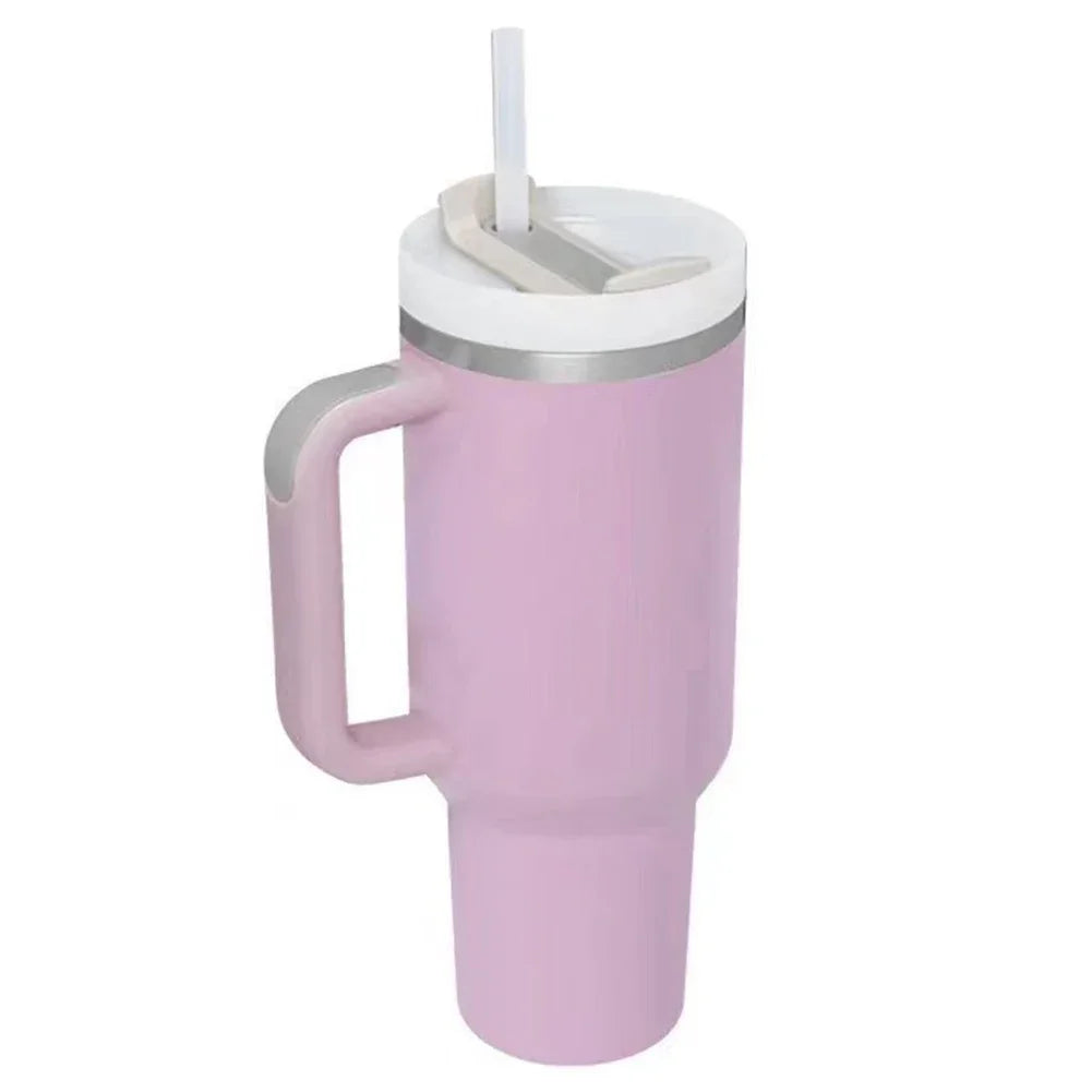 Steel Water Bottle with Straw